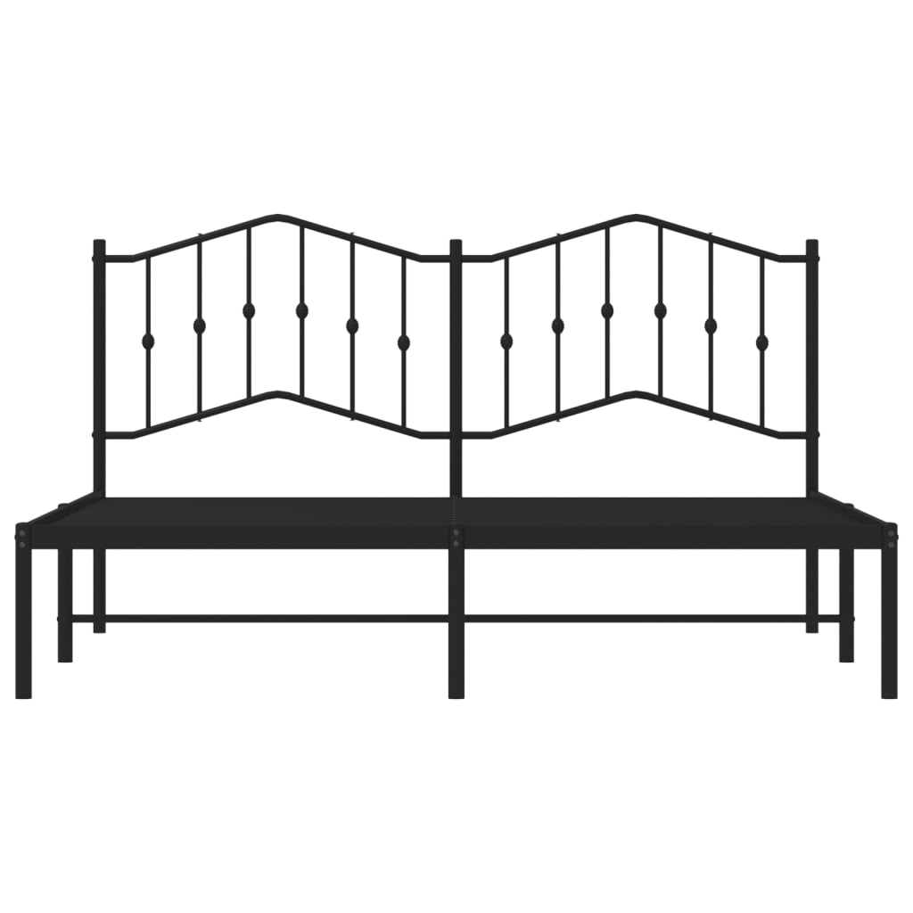 vidaXL Estructura cama sin colchón con cabecero metal negro 160x200 cm