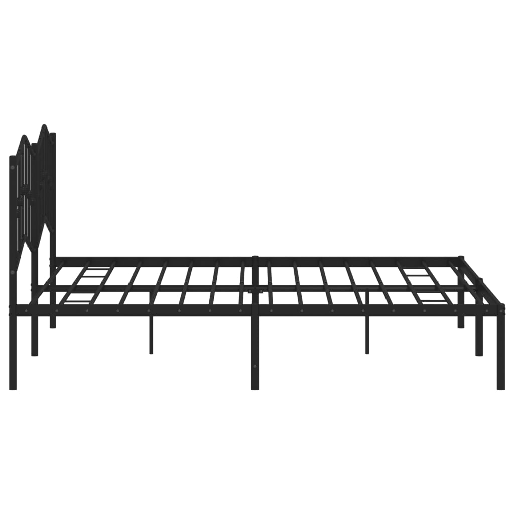 vidaXL Estructura cama sin colchón con cabecero metal negro 160x200 cm