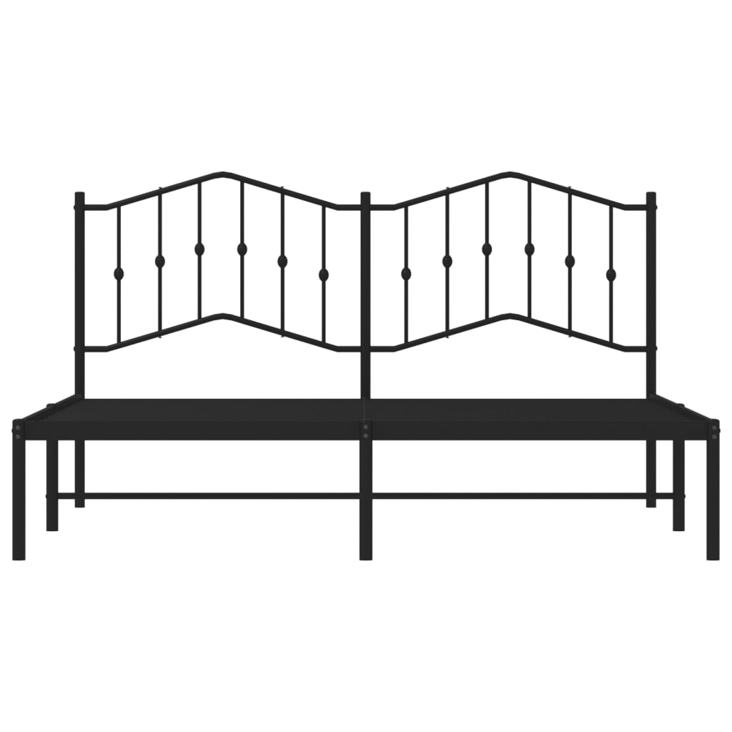 vidaXL Estructura cama sin colchón con cabecero metal negro 180x200 cm