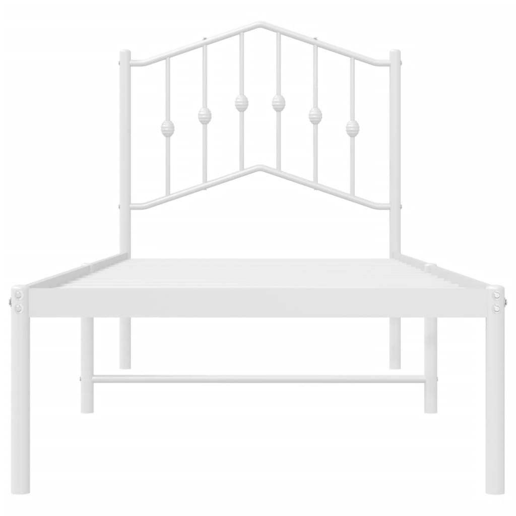 vidaXL Estructura cama sin colchón con cabecero metal blanco 75x190 cm