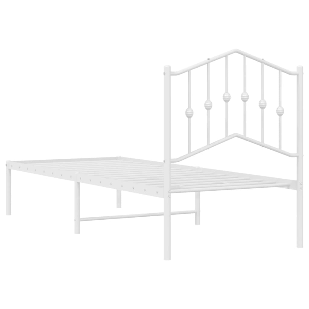 vidaXL Estructura cama sin colchón con cabecero metal blanco 75x190 cm