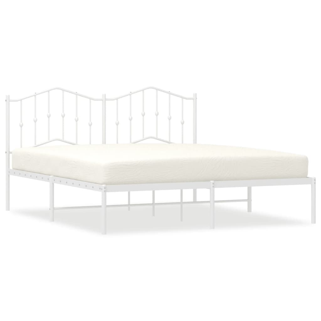 vidaXL Estructura cama sin colchón con cabecero metal blanco 160x200cm