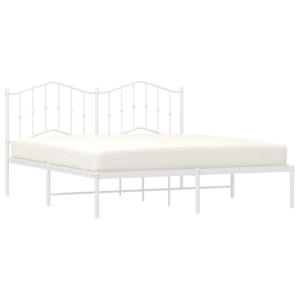 vidaXL Estructura cama sin colchón con cabecero metal blanco 160x200cm