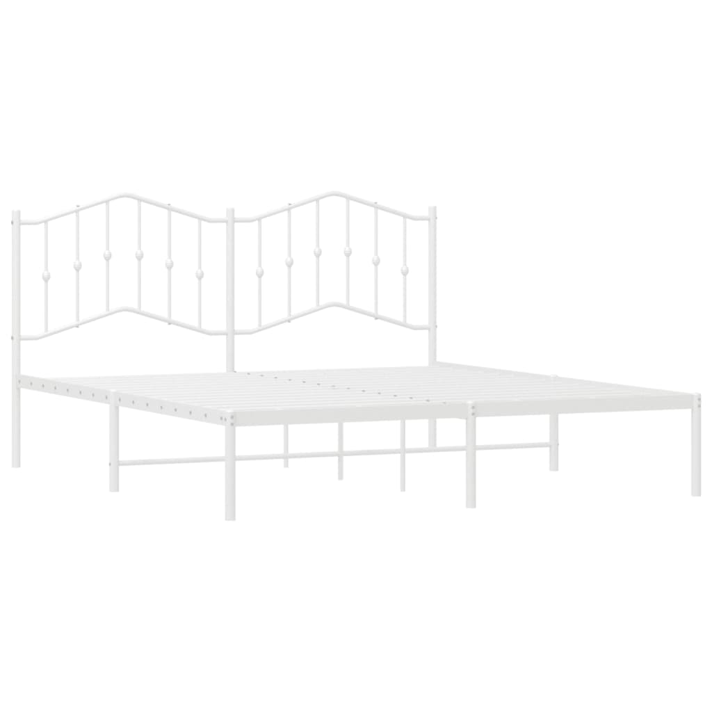 vidaXL Estructura cama sin colchón con cabecero metal blanco 160x200cm