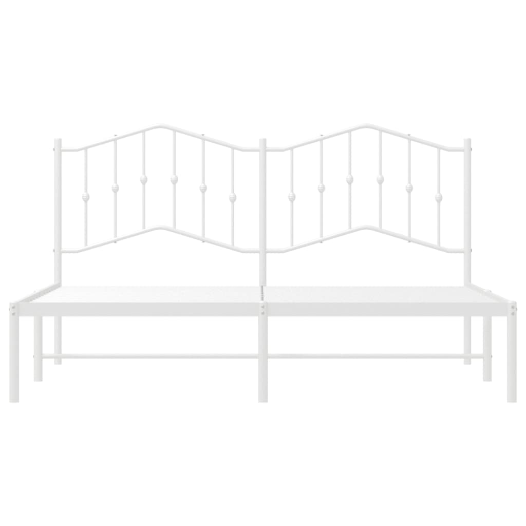 vidaXL Estructura cama sin colchón con cabecero metal blanco 160x200cm