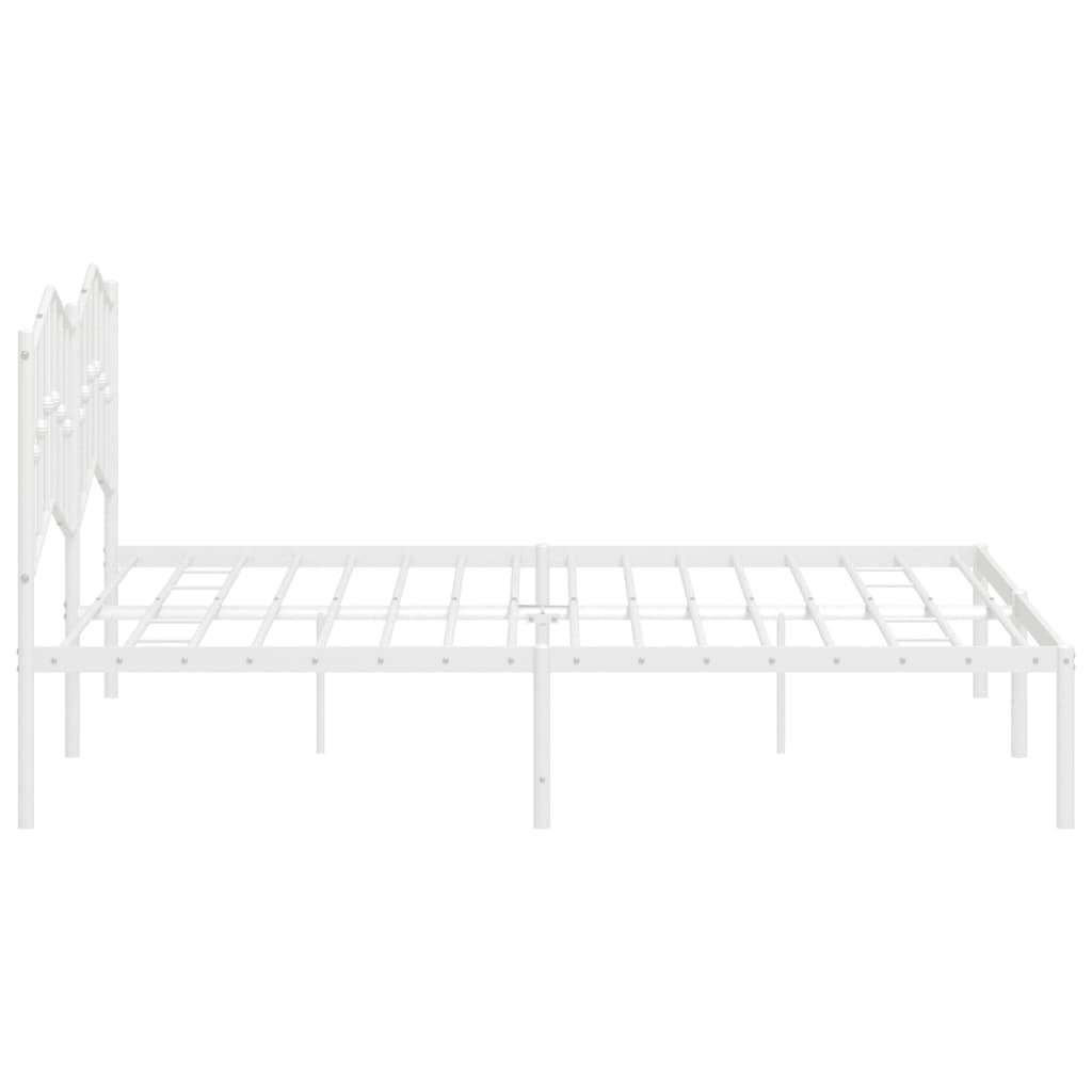 vidaXL Estructura cama sin colchón con cabecero metal blanco 160x200cm