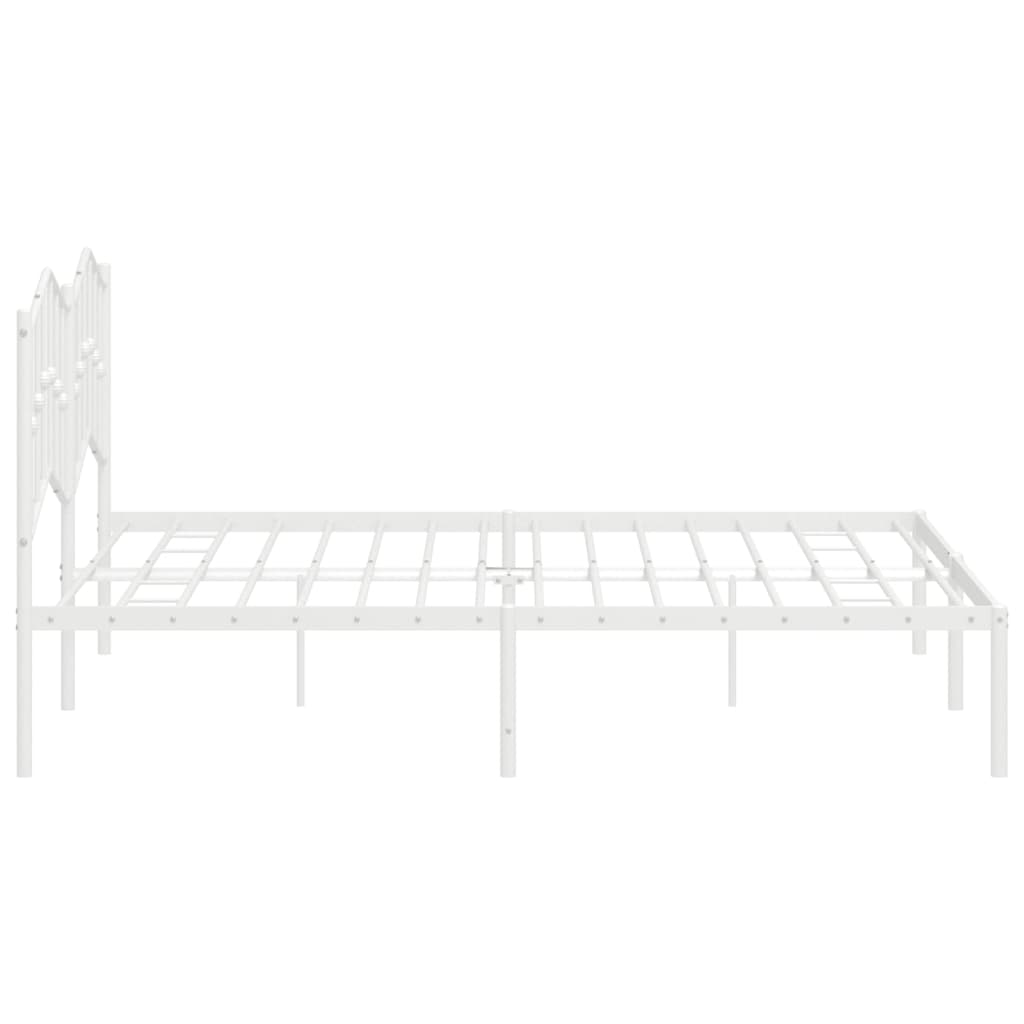 vidaXL Estructura cama sin colchón con cabecero metal blanco 180x200cm