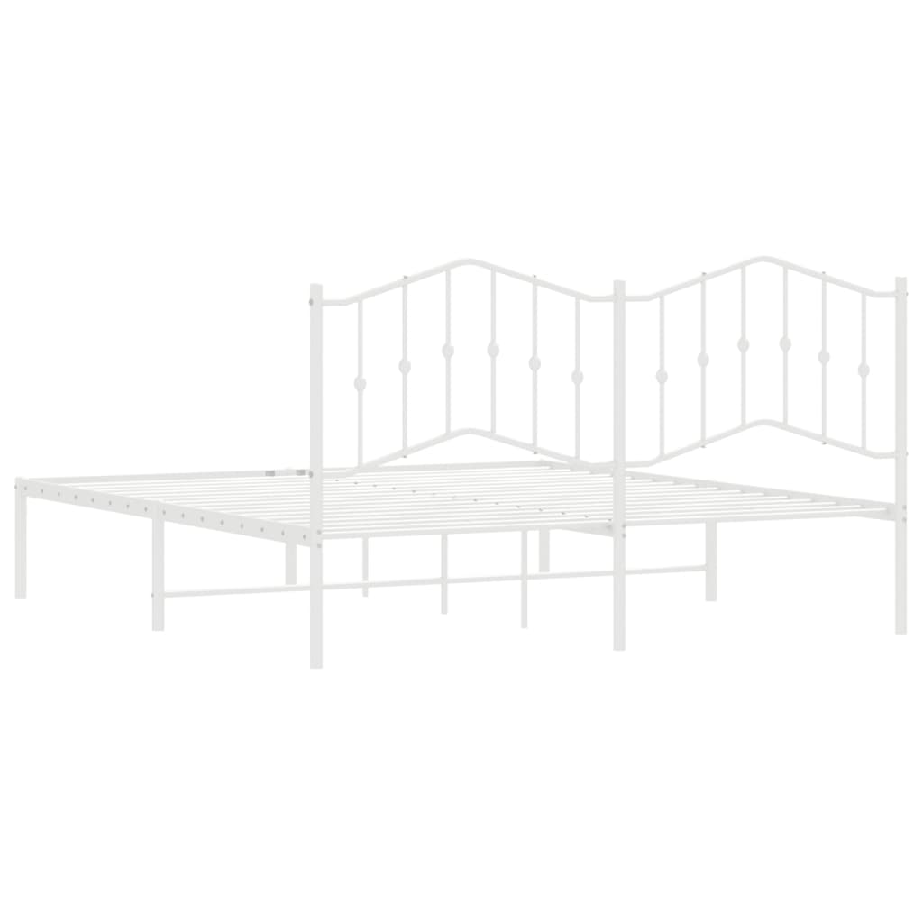 vidaXL Estructura cama sin colchón con cabecero metal blanco 180x200cm