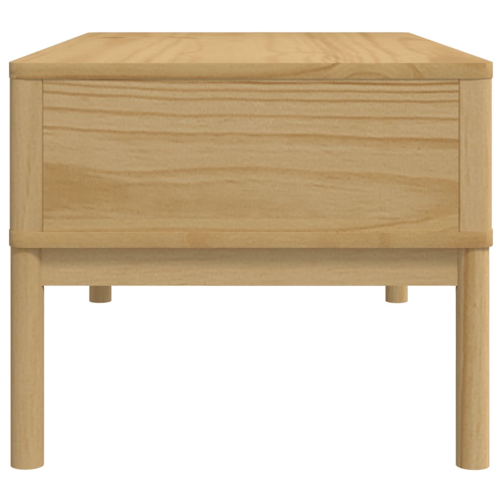 vidaXL Mesa de centro FLORO madera de pino marrón cera 99x55,5x45 cm