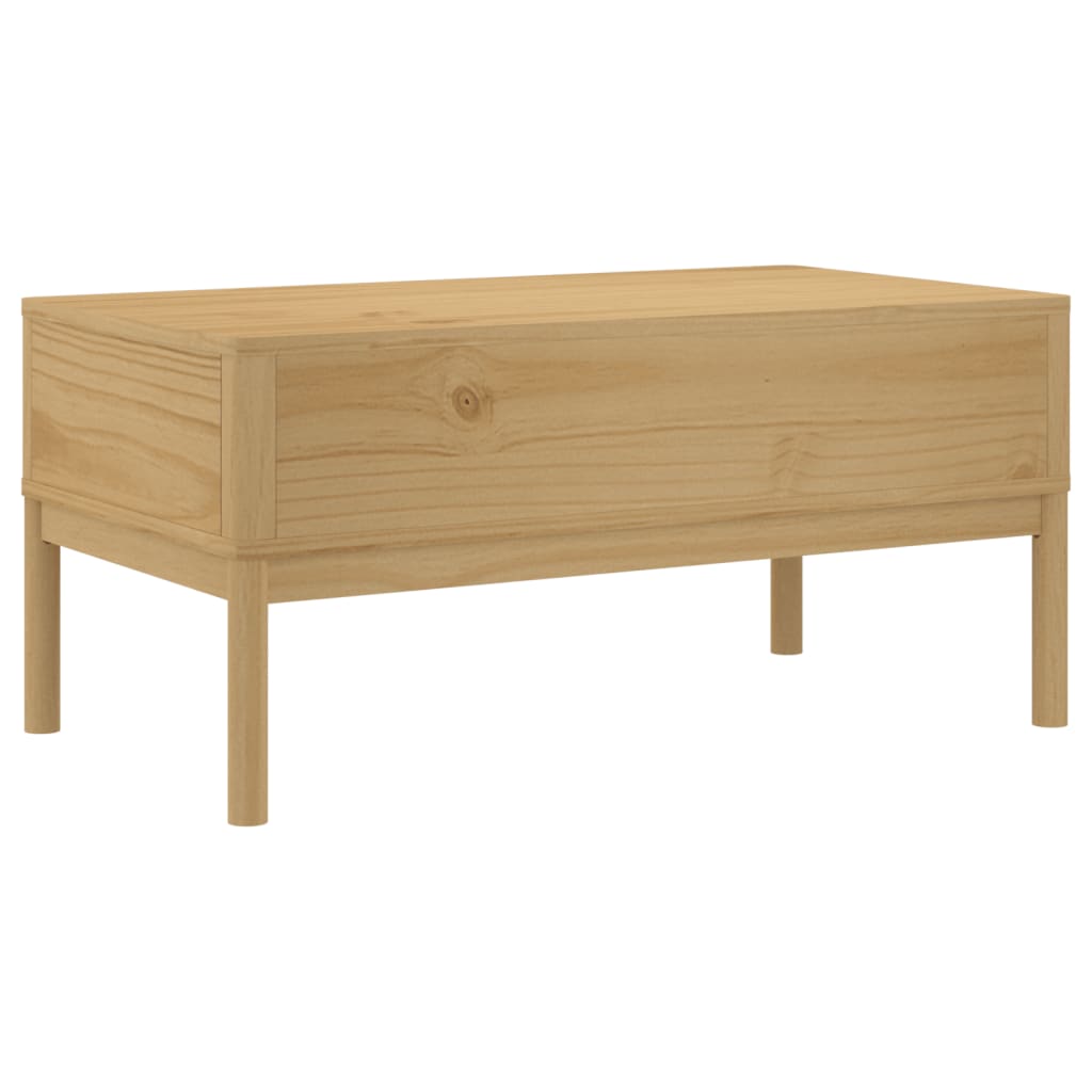 vidaXL Mesa de centro FLORO madera de pino marrón cera 99x55,5x45 cm