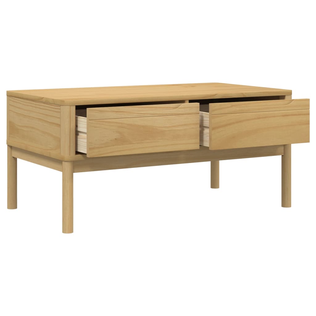 vidaXL Mesa de centro FLORO madera de pino marrón cera 99x55,5x45 cm