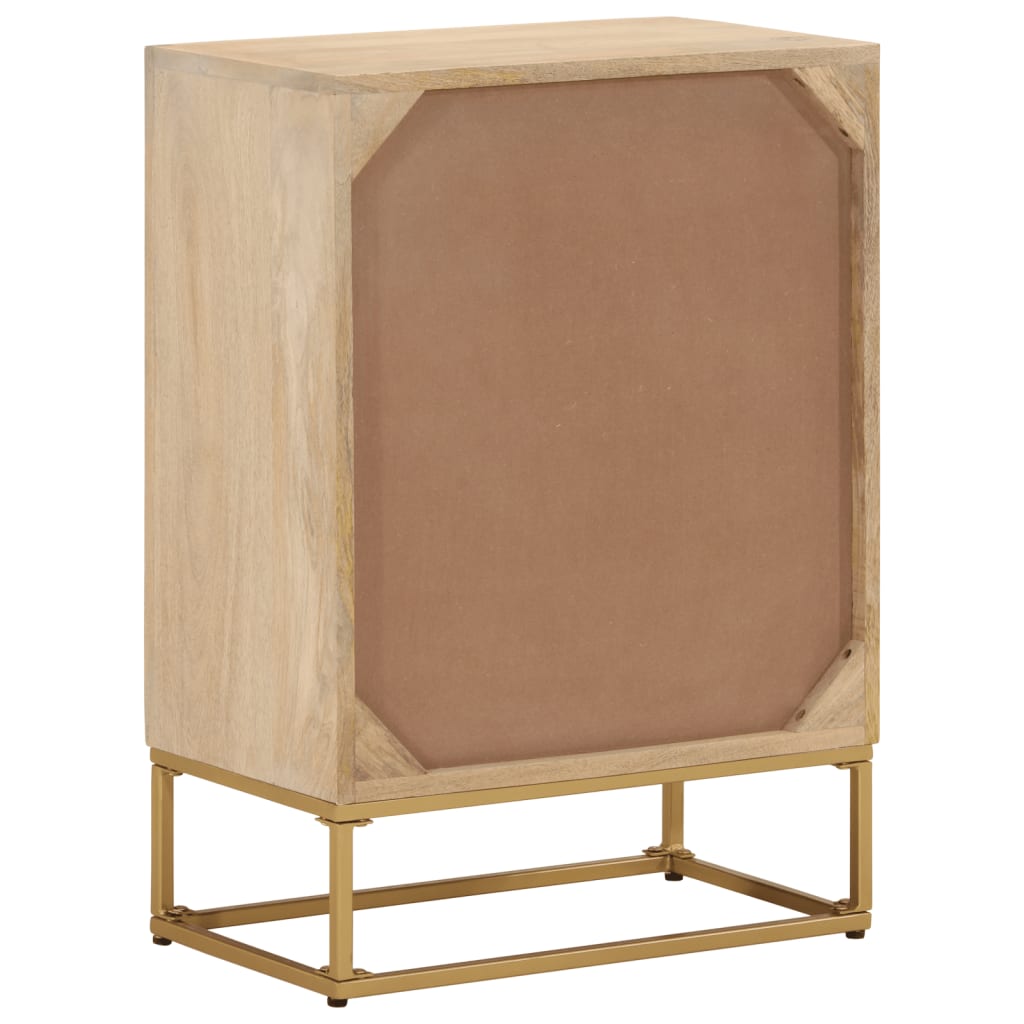 vidaXL Cómoda madera maciza de mango y hierro 55x30x76 cm