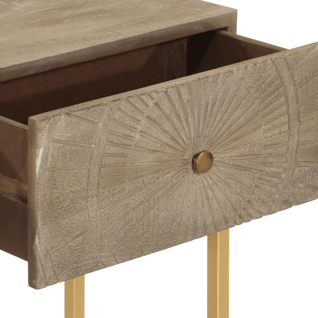 vidaXL Mesa consola madera maciza de mango y hierro 90x30x76 cm