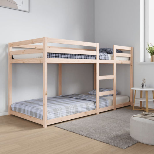 vidaXL Cama litera sin colchón madera maciza de pino 90x200 cm