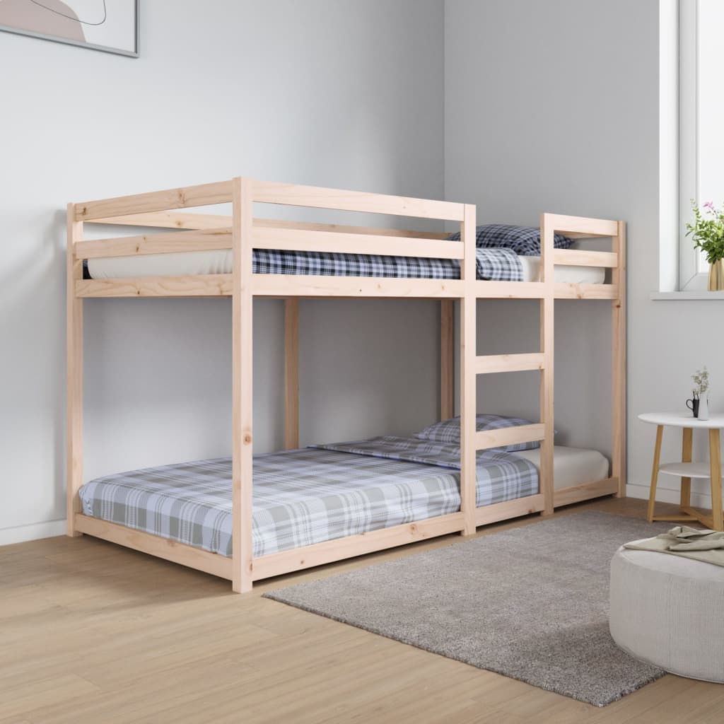 vidaXL Cama litera sin colchón madera maciza de pino 90x190 cm