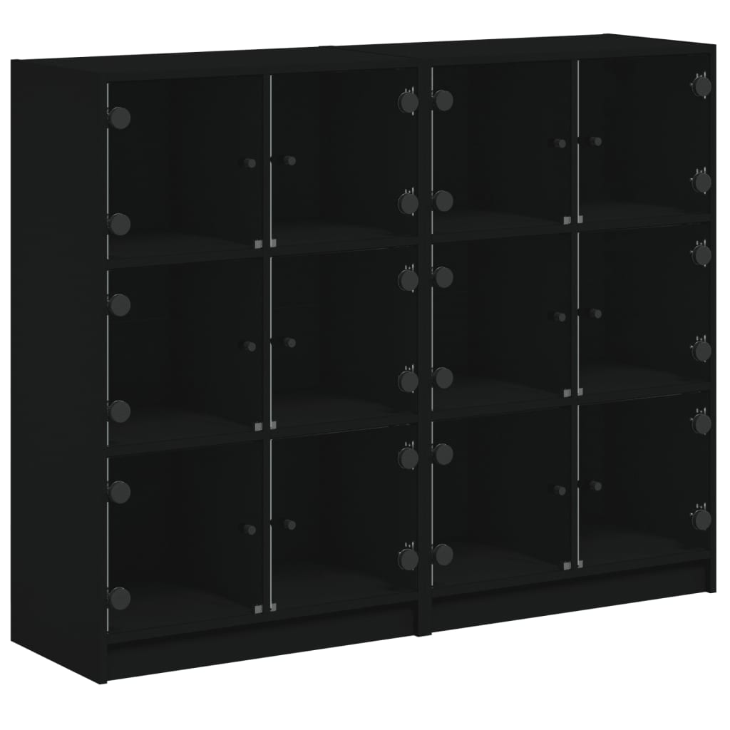 vidaXL Estantería con puertas madera de ingeniería negro 136x37x109 cm