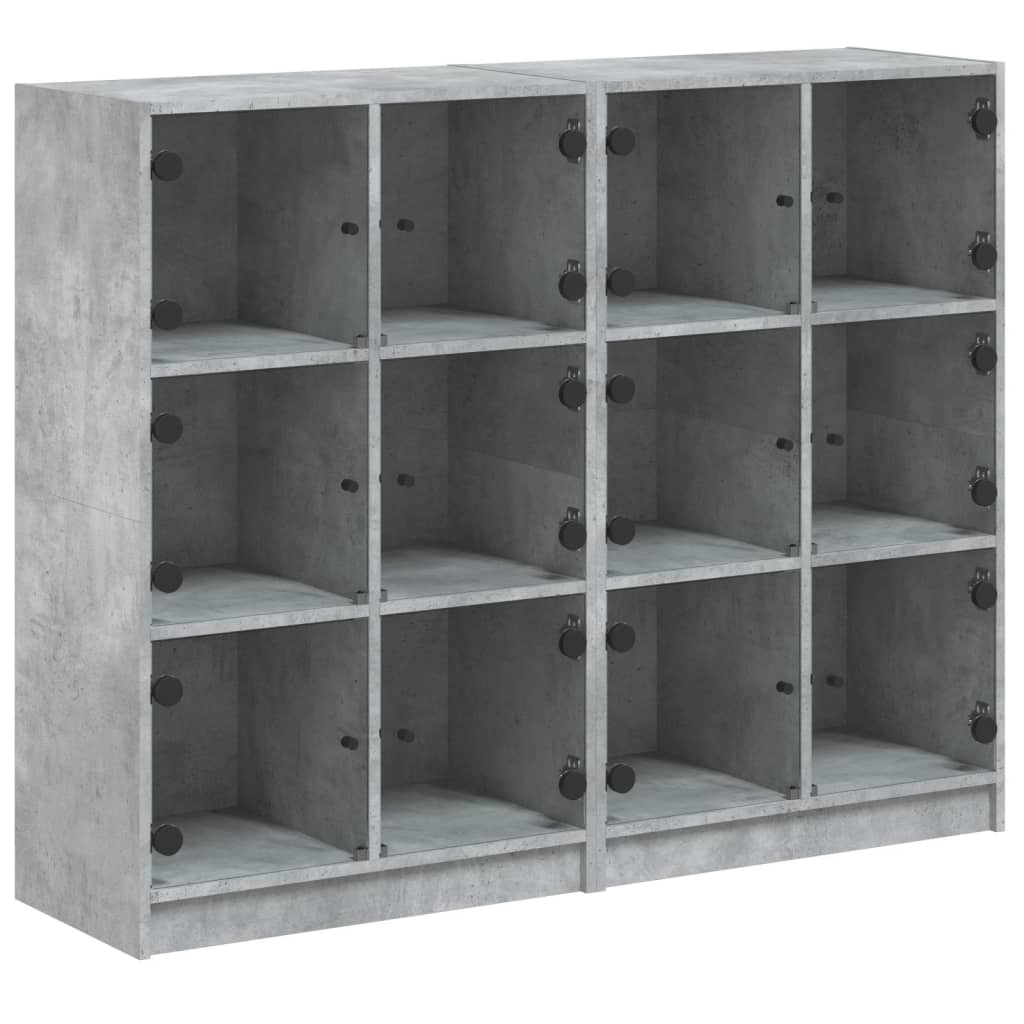 vidaXL Estantería con puertas madera de ingeniería gris 136x37x109 cm