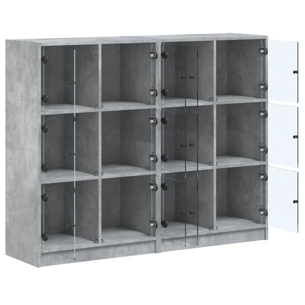 vidaXL Estantería con puertas madera de ingeniería gris 136x37x109 cm