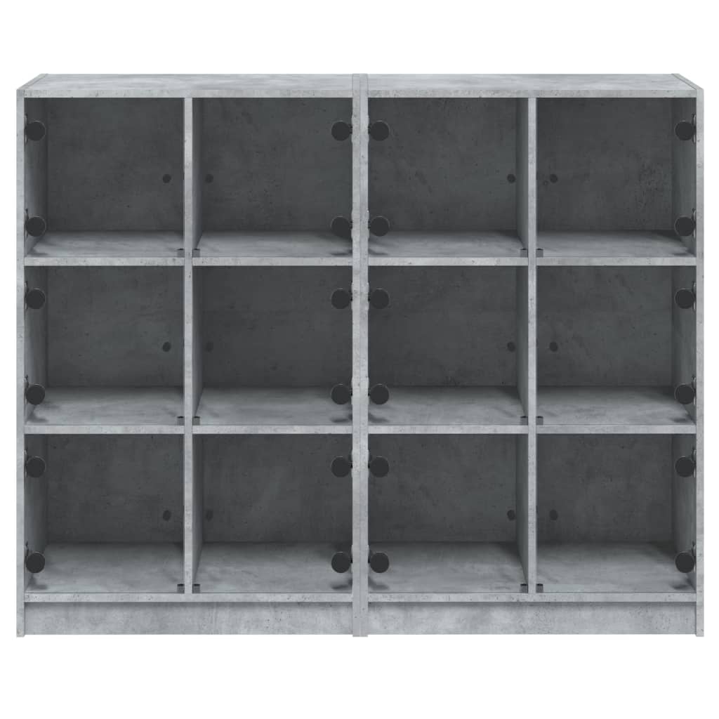 vidaXL Estantería con puertas madera de ingeniería gris 136x37x109 cm