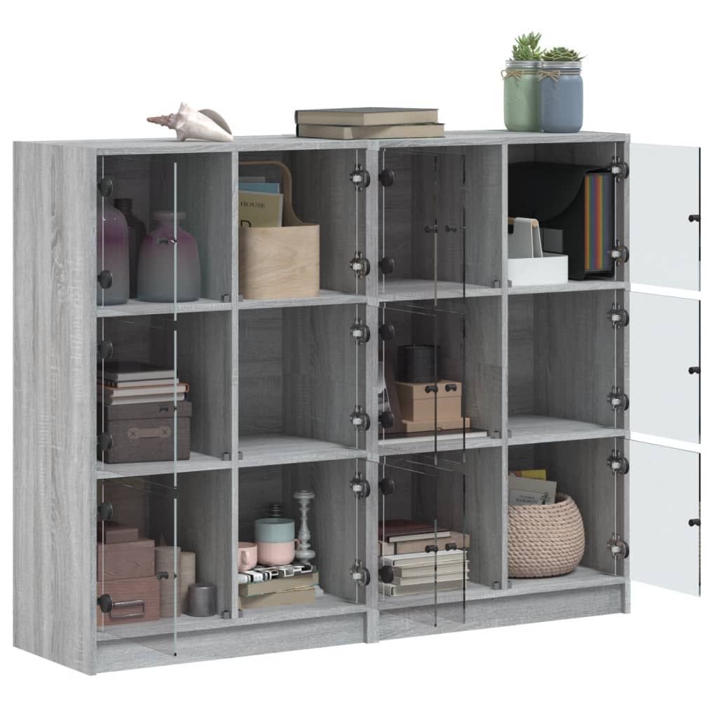 vidaXL Estantería con puertas madera gris Sonoma 136x37x109 cm