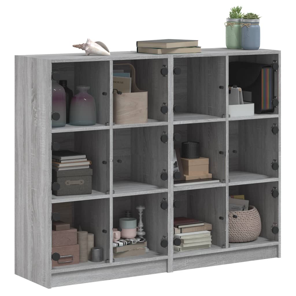 vidaXL Estantería con puertas madera gris Sonoma 136x37x109 cm