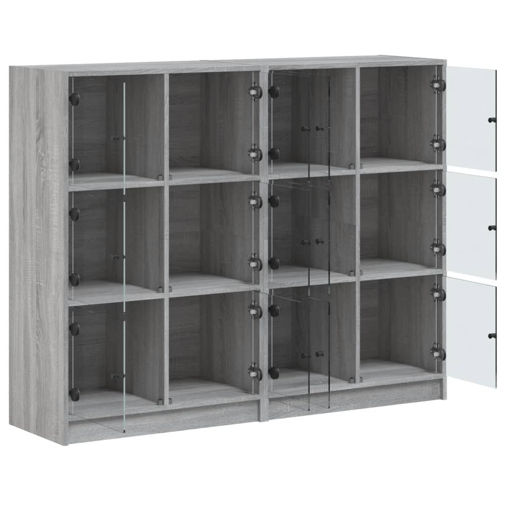 vidaXL Estantería con puertas madera gris Sonoma 136x37x109 cm