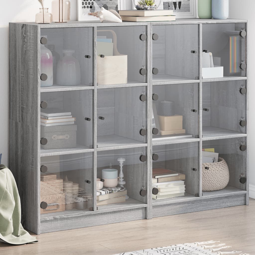 vidaXL Estantería con puertas madera gris Sonoma 136x37x109 cm