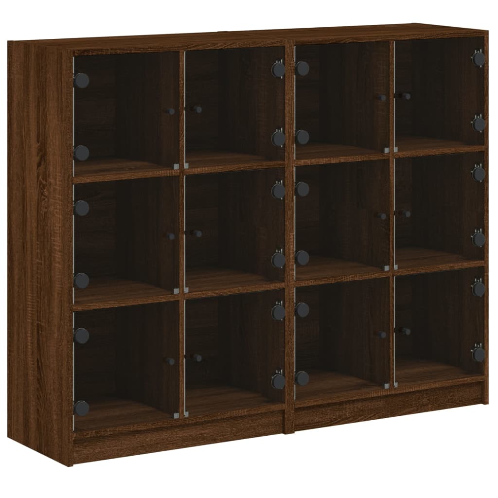 vidaXL Estantería con puertas madera marrón roble 136x37x109 cm