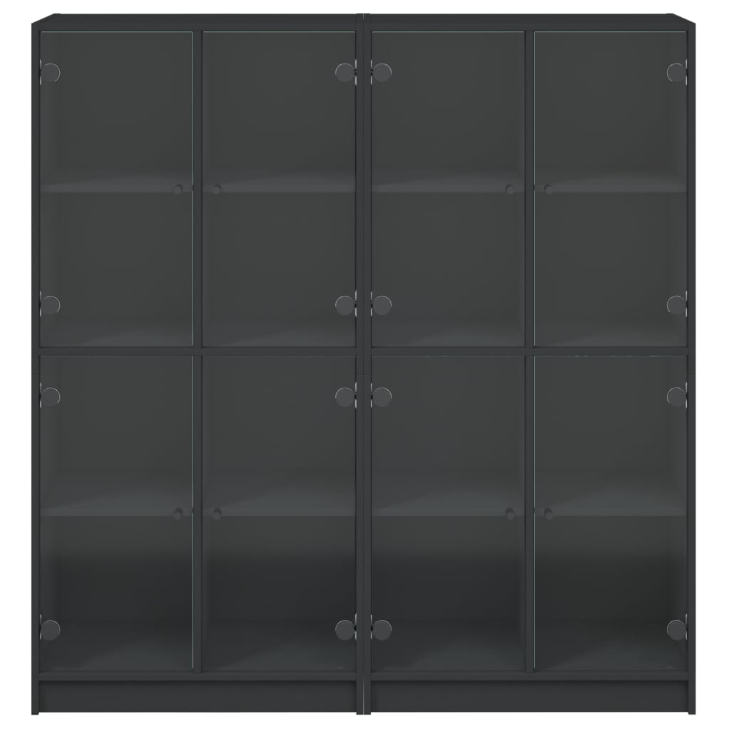 vidaXL Estantería con puertas madera de ingeniería negro 136x37x142 cm