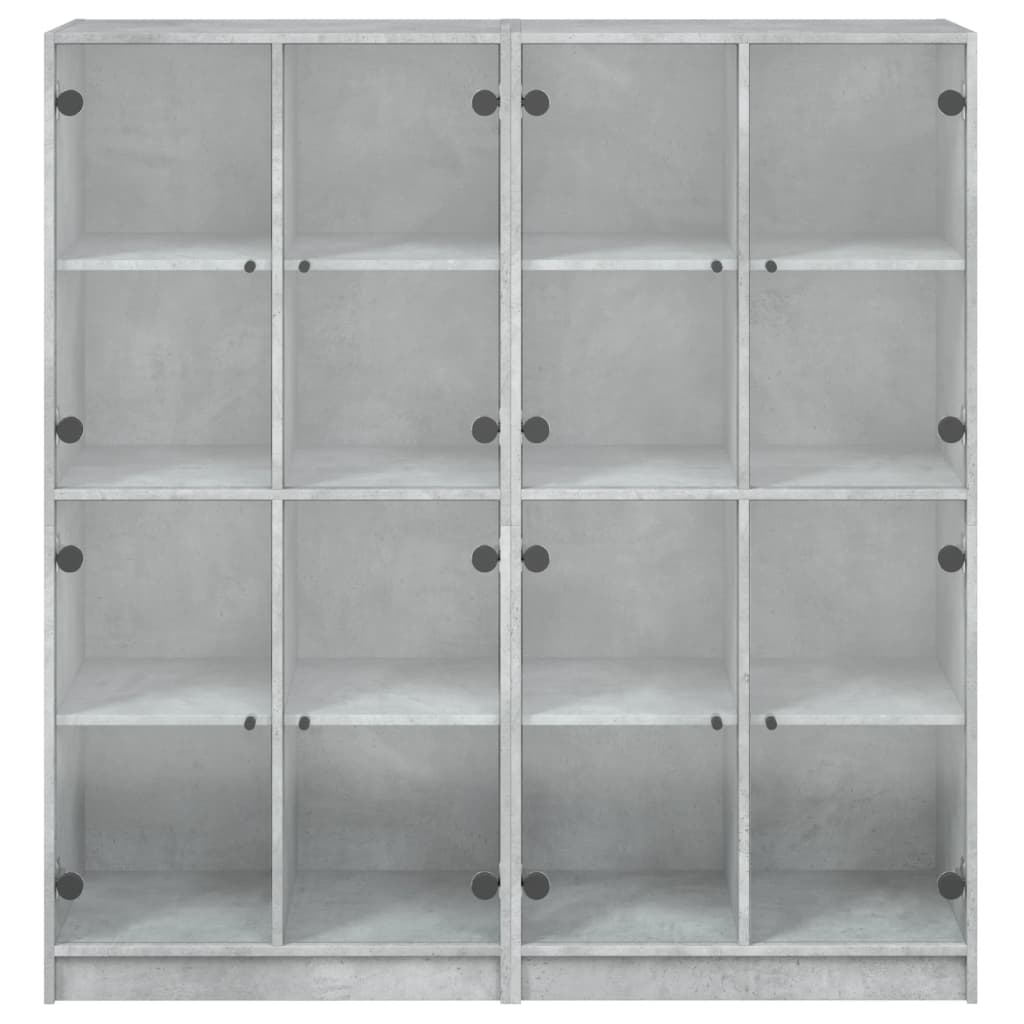 vidaXL Estantería con puertas madera de ingeniería gris 136x37x142 cm