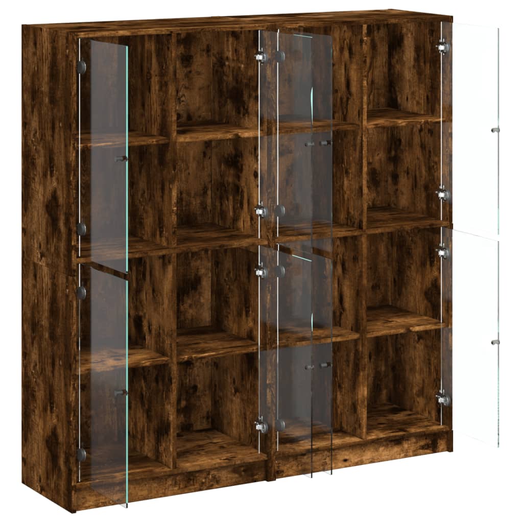 vidaXL Estantería con puertas madera roble ahumado 136x37x142 cm