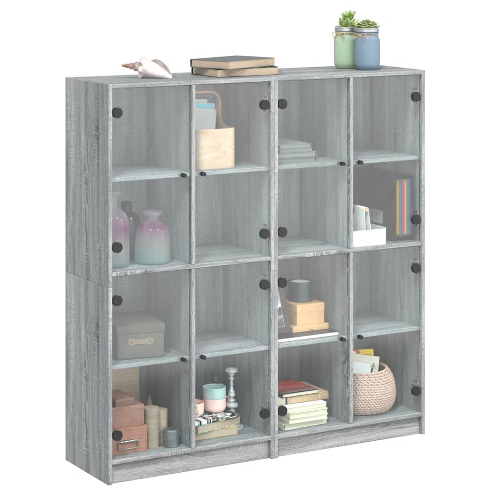 vidaXL Estantería con puertas madera gris Sonoma 136x37x142 cm