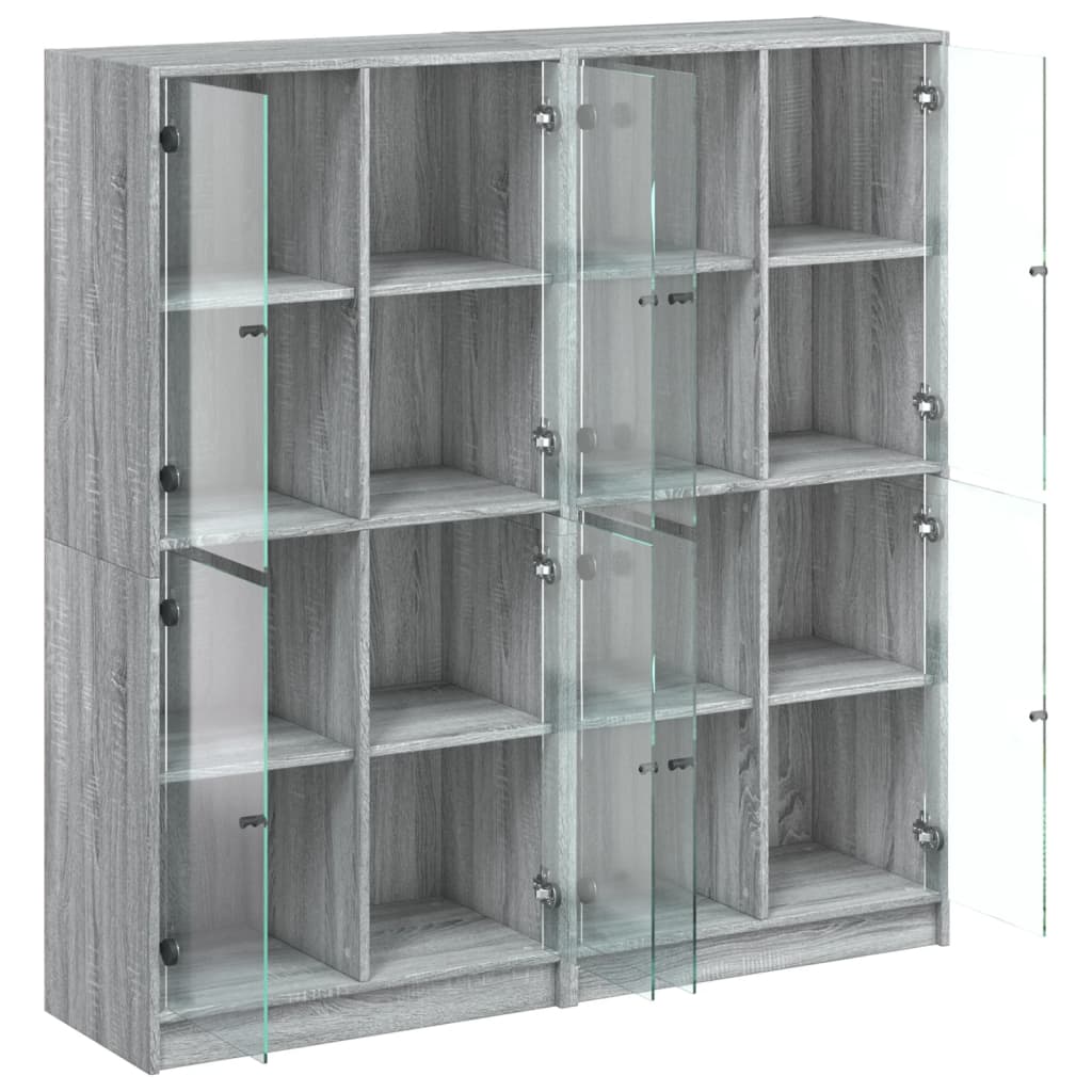 vidaXL Estantería con puertas madera gris Sonoma 136x37x142 cm