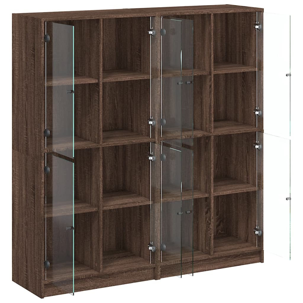 vidaXL Estantería con puertas madera marrón roble 136x37x142 cm