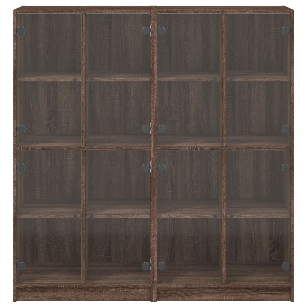 vidaXL Estantería con puertas madera marrón roble 136x37x142 cm