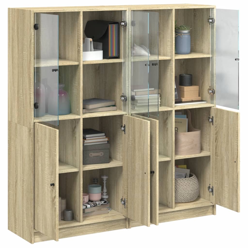 vidaXL Estantería con puertas madera roble Sonoma 136x37x142 cm