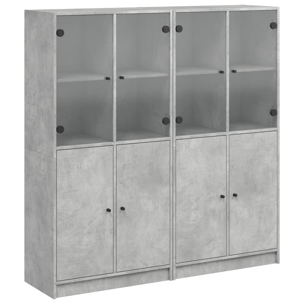 vidaXL Estantería con puertas madera de ingeniería gris 136x37x142 cm