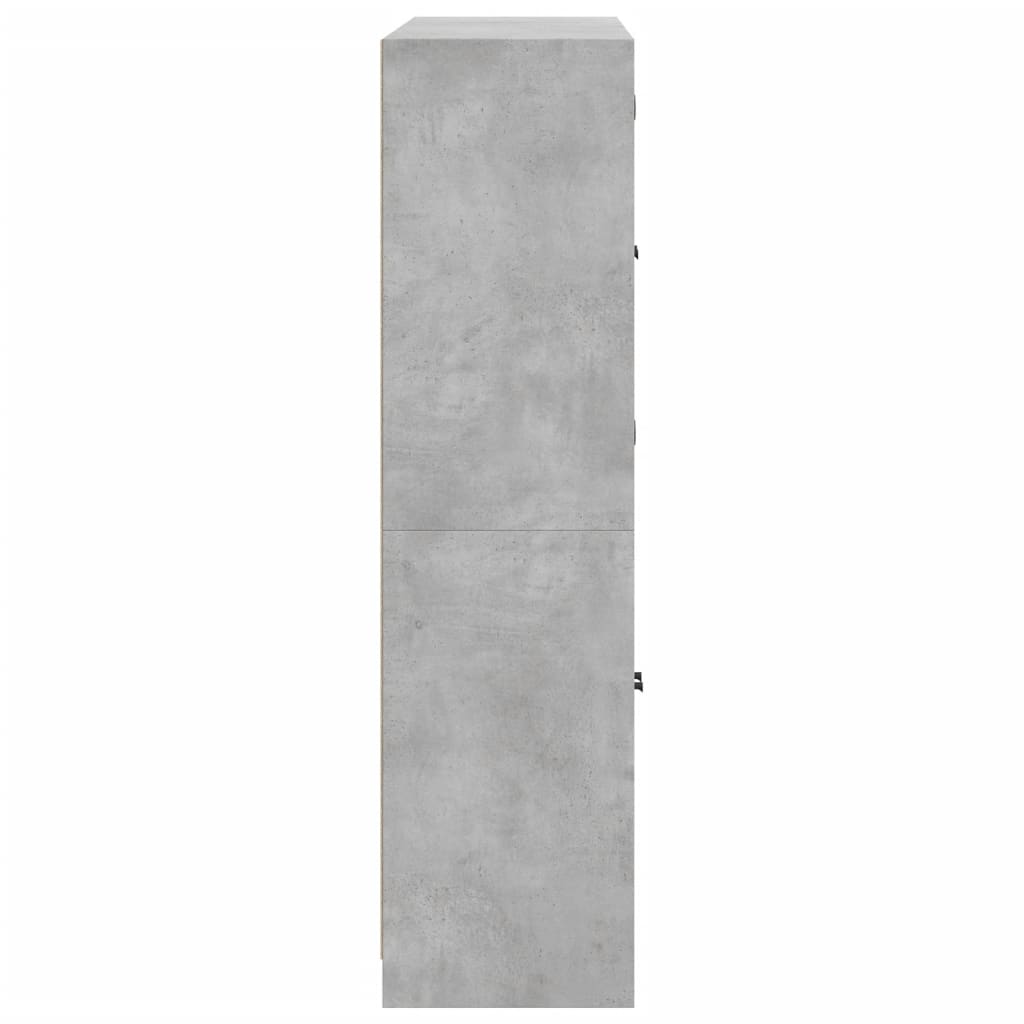 vidaXL Estantería con puertas madera de ingeniería gris 136x37x142 cm