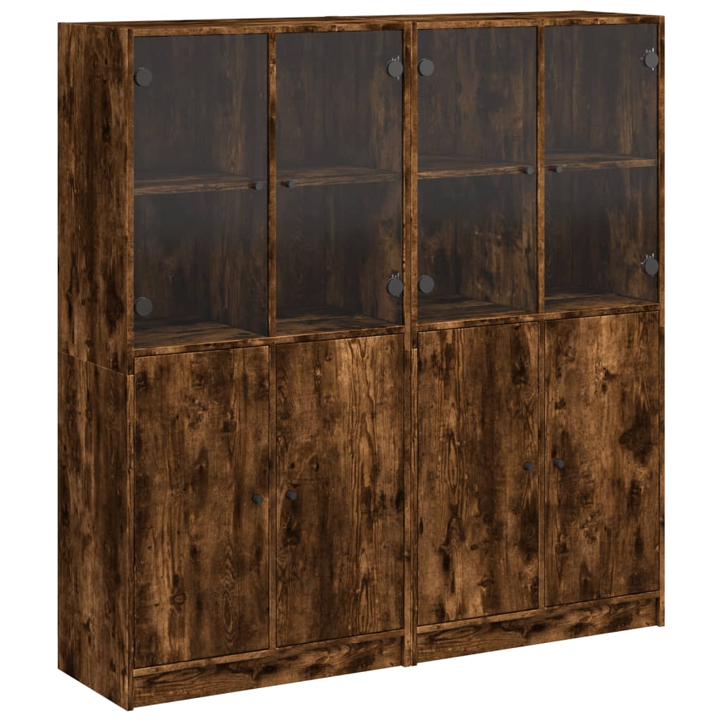 vidaXL Estantería con puertas madera roble ahumado 136x37x142 cm