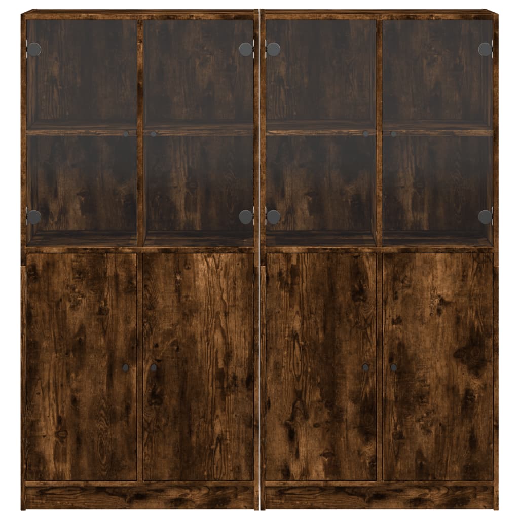 vidaXL Estantería con puertas madera roble ahumado 136x37x142 cm