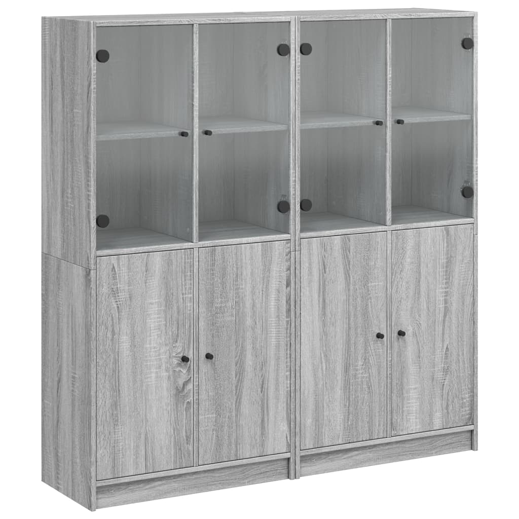 vidaXL Estantería con puertas madera gris Sonoma 136x37x142 cm