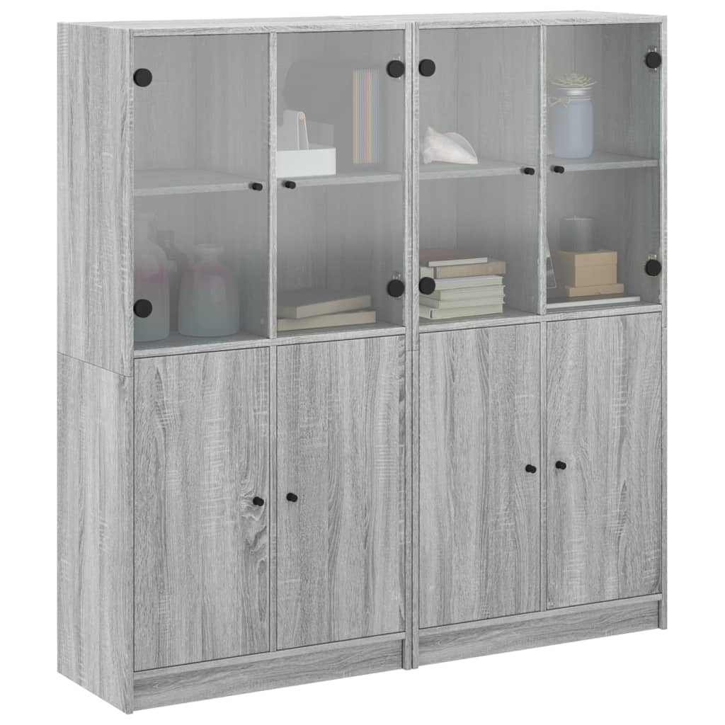 vidaXL Estantería con puertas madera gris Sonoma 136x37x142 cm