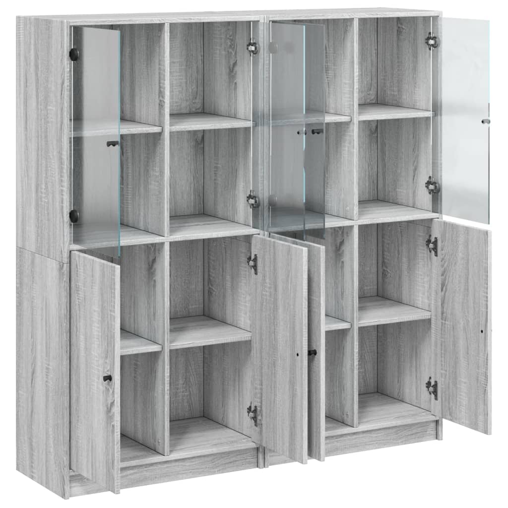 vidaXL Estantería con puertas madera gris Sonoma 136x37x142 cm