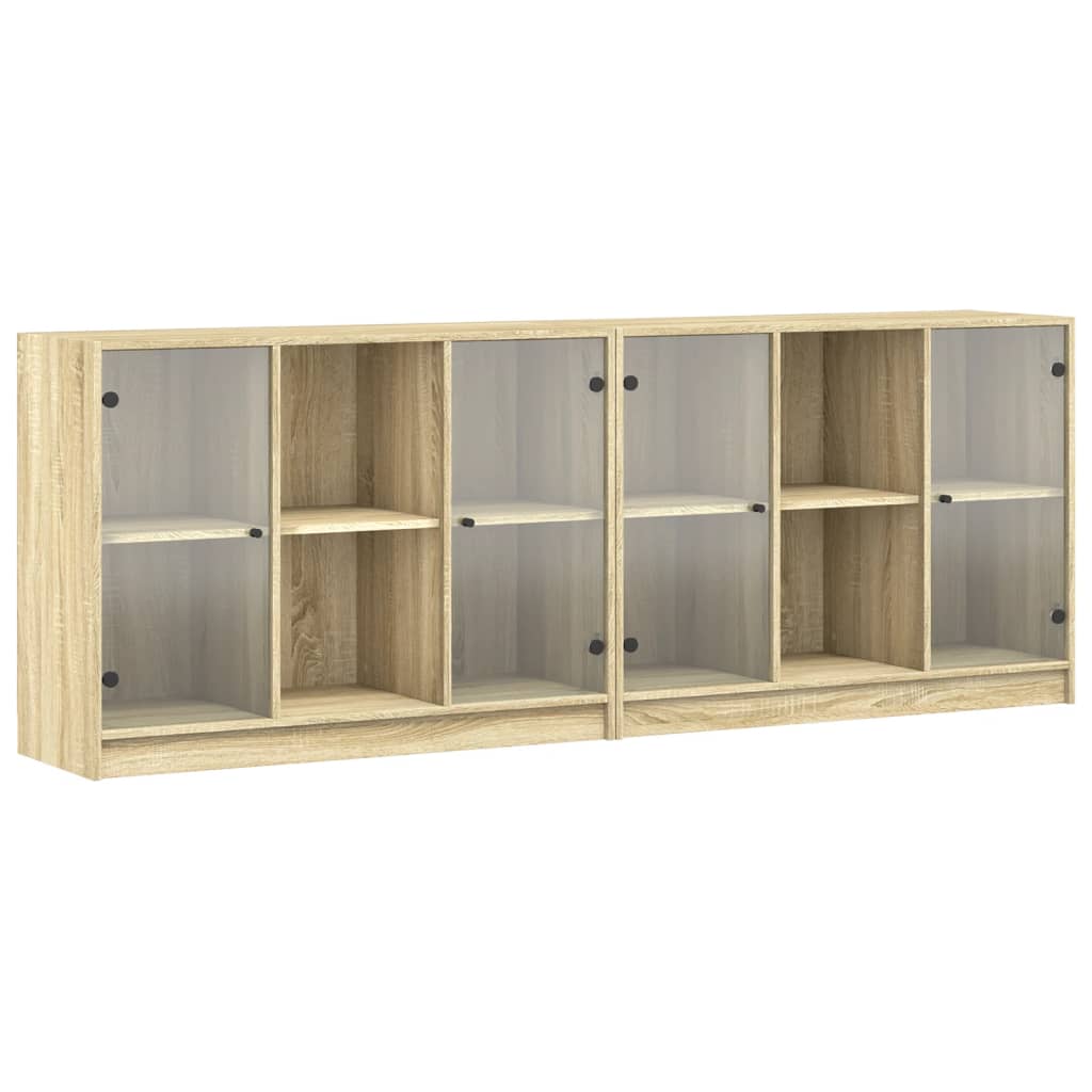 vidaXL Estantería con puertas madera roble Sonoma 204x37x75 cm