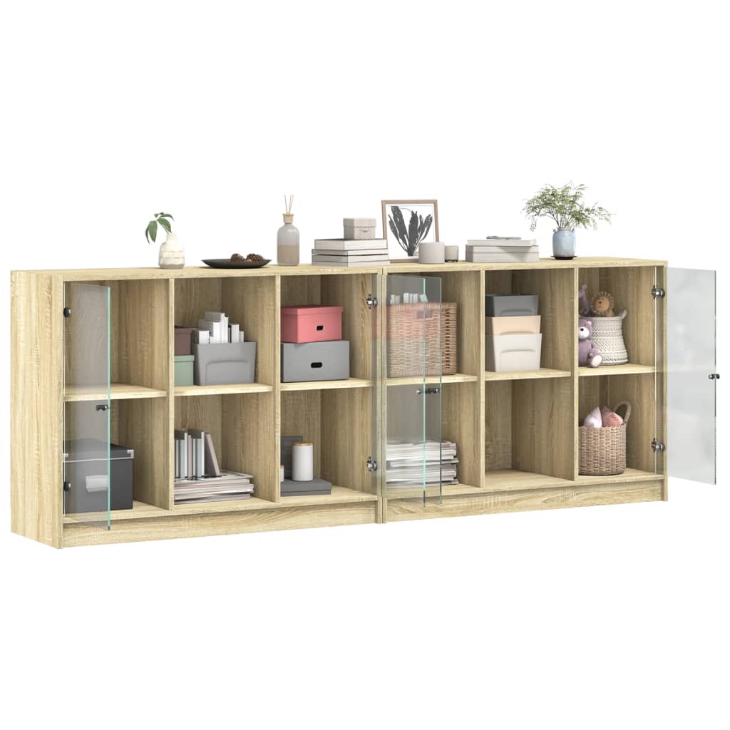 vidaXL Estantería con puertas madera roble Sonoma 204x37x75 cm