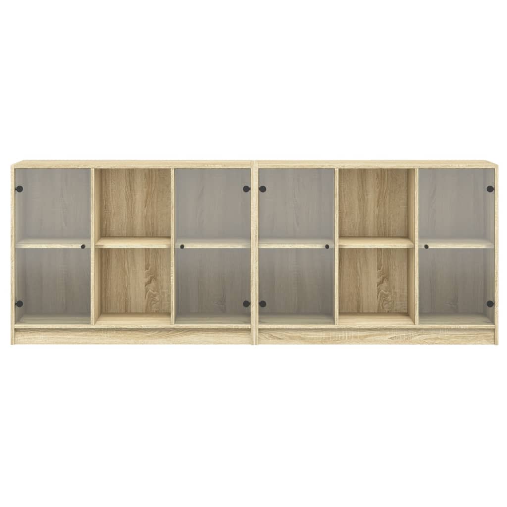 vidaXL Estantería con puertas madera roble Sonoma 204x37x75 cm