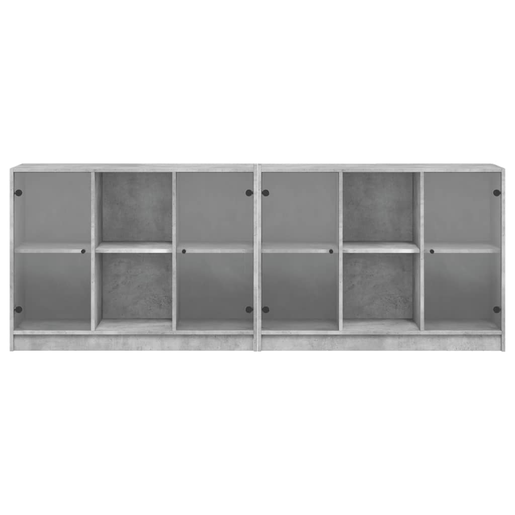 vidaXL Estantería con puertas madera de ingeniería gris 204x37x75 cm