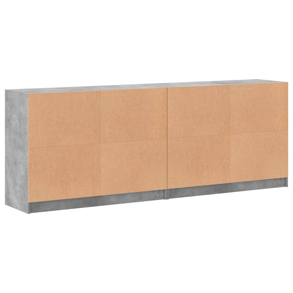 vidaXL Estantería con puertas madera de ingeniería gris 204x37x75 cm