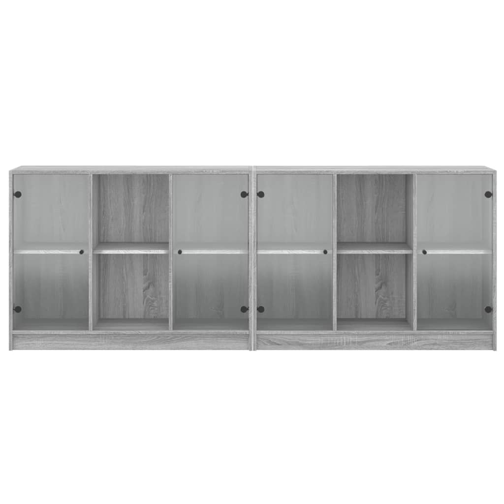 vidaXL Estantería con puertas madera gris Sonoma 204x37x75 cm