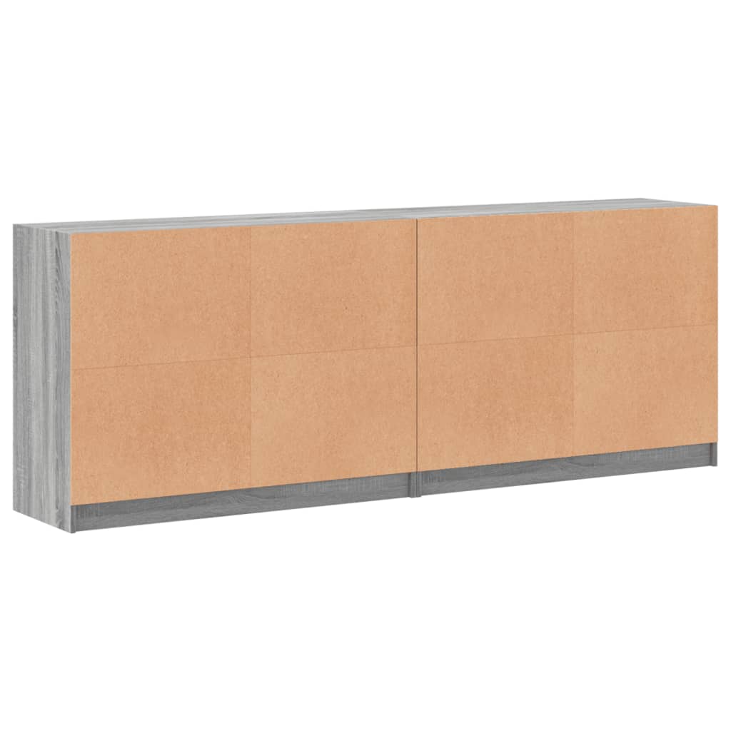 vidaXL Estantería con puertas madera gris Sonoma 204x37x75 cm